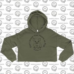 Pearls on Pigs Crop Hoodie