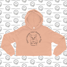 Load image into Gallery viewer, Pearls on Pigs Crop Hoodie