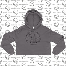 Load image into Gallery viewer, Pearls on Pigs Crop Hoodie